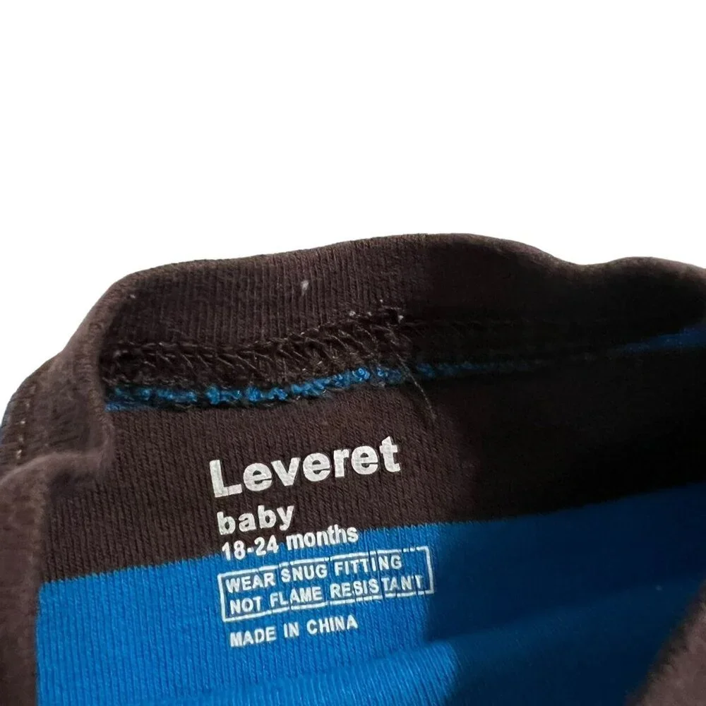 Leveret 18-24m Blue & Brown Striped Pajamas
